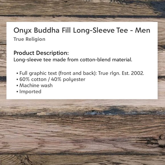 True Religion Mens Black Long Sleeve Camo Buddha Tee XL - Picture 5 of 9